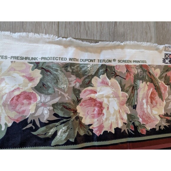 3 Yards 5th Avenue Designs Blue Red Stripe Floral Drapery Decorator Fabric - Picture 5 of 7